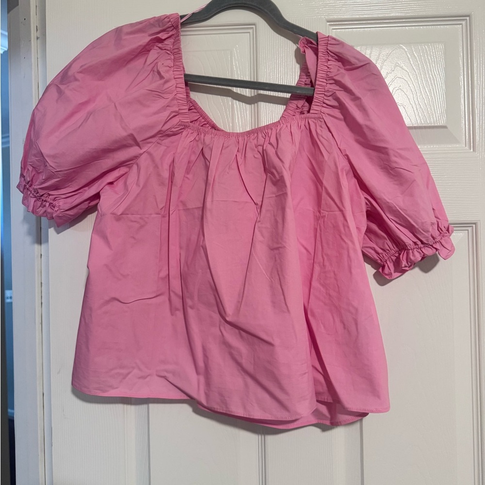 English Factory Pink Puff Sleeve Blouse